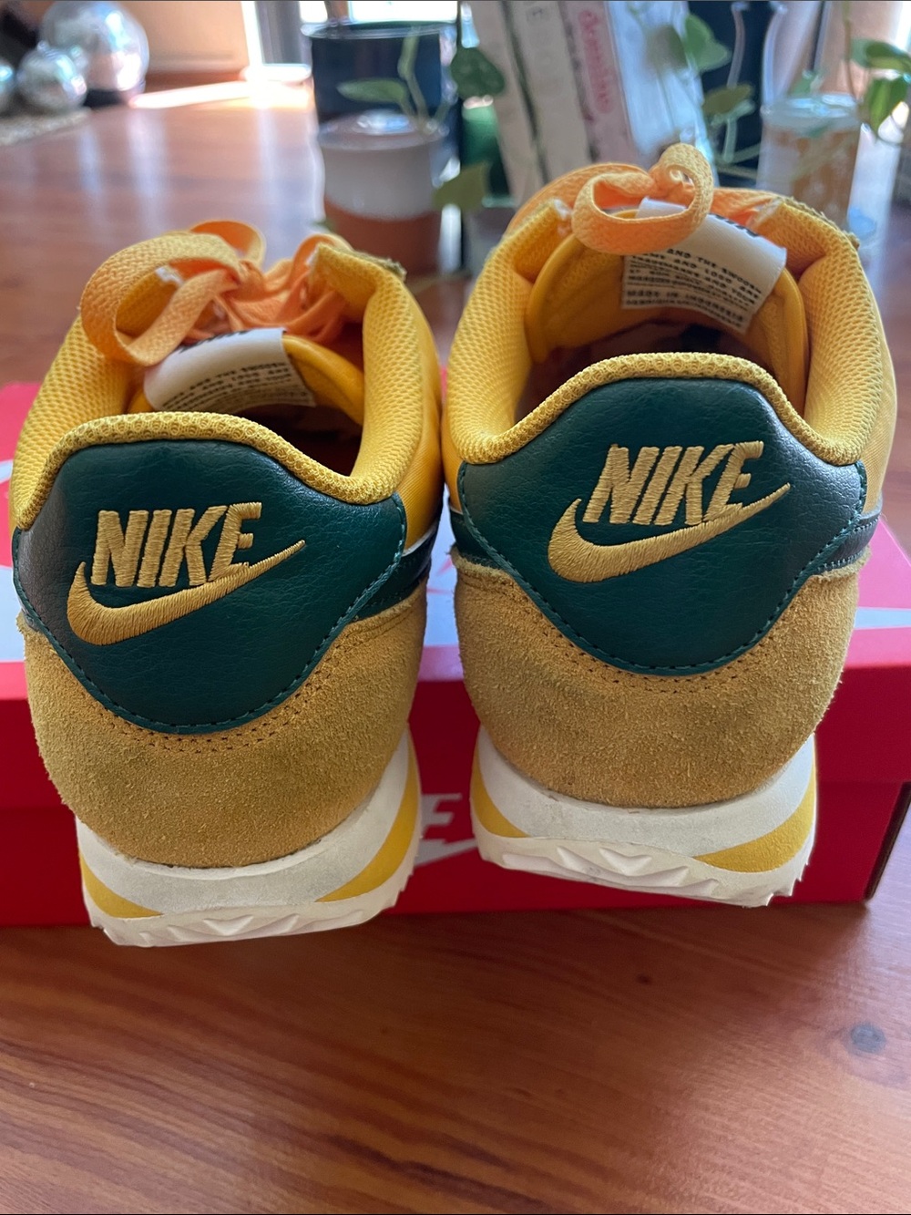 Nike Yellow and Green Cortez Sneakers - Picture 5 of 8